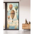 thumbnail image 2 of Window Privacy Film Vintage Nautical Stained Glass Window Film Decorative Sun Block Window Cover Coastal Ocean Compass Balloon Window Clings Static Adhesive Sticker for Bathroom 35.4"x78.7", 2 of 7