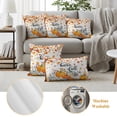 thumbnail image 5 of Outdoor Pillow Covers 18x18 Set of 2, Thanksgiving Waterproof Patio Throw Pillow Covers for Couch Sofa Chair, Fall Maple Leaf Orange White Pumpkin Decorative Pillowcases for Throw Pillows, 5 of 9