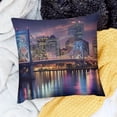 thumbnail image 2 of BANET Throw Pillow Cushion Cover, Urban Cityscape Bridge Office Buildings , Decorative Square Accent Pillow Case 20x20in, 2 of 5