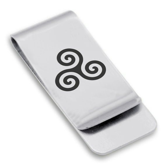 Stainless Steel Celtic Spiral Knot Classic Slim Money Clip Credit Card Holder