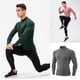 thumbnail image 5 of Minnieouse Ropa interior térmica para hombre, camisetas de invierno de cuello alto para hombre, cuello con cremallera, jersey para exteriores, Camisetas Gris, 5 of 6