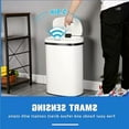 thumbnail image 3 of HHS Kitchen Trash Can Office Bathroom Bedroom Waste Bin with Lid Automatic Sensor Touch Free Stainless Steel Garbage Can 13 Gallon 50L,White, 11.37 x 16.1 x 25.31 inches (1350R), 3 of 7