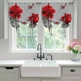 thumbnail image 4 of Red Roses Tie Up Curtains for Windows, Balloon Window Shades, Valentine's Day Butterflies Floral Romantic Gray Kitchen Window Treatments Roll Up Curtain for Basement/Nursery 52"x45", 4 of 8