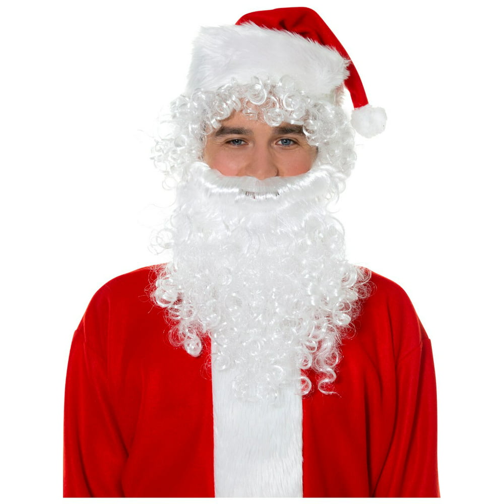 Santa Claus Classic Wig And Beard Set Costume Accessory - Walmart.com ...