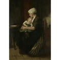 thumbnail image 2 of David Adolph Constant Artz 11x14 Black Ornate Wood Framed Double Matted Museum Art Print Titled: Lulled to Sleep (1871), 2 of 5