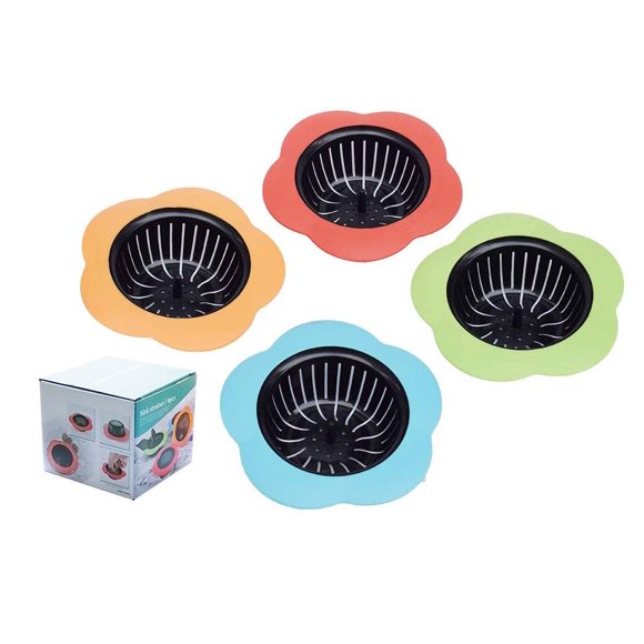 Tmflove Colador Para Fregadero De Cocina, Paquete De 4 Coladores, Filtro De Drenaje, Borde Ancho Grande, 4,5 Pulgadas De Diámetro (4,5 Pulgadas De Diámetro, 4 Colores)