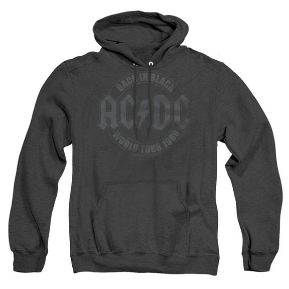 ACDC Tour Emblem Unisex Adult Pull-Over Heather Hoodie, Black, 2X-Large