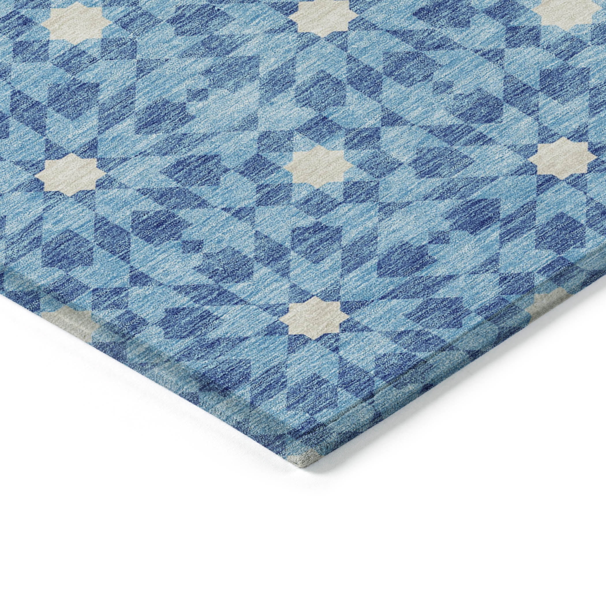 Addison Rugs Chantille Indoor/Outdoor Transitional Spiral Denim Washable Rectangle Rug, 5' x 7'6"