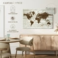thumbnail image 4 of Elephant Stock Wooden World Map Iii Wall Art - Horizontal Canvas Wall Art - Living Room Wall Decor - Map Canvas - White And Brown Decor - 45" x 30", 4 of 4