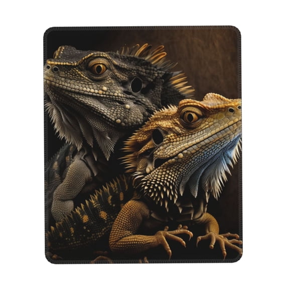 Cool Bearded Dragon Lizards Gaming Mouse Pad 7 x 8.6 in Rectangle Computer Mousepad Mat Non-Slip Rubber Base for Office Laptop PC