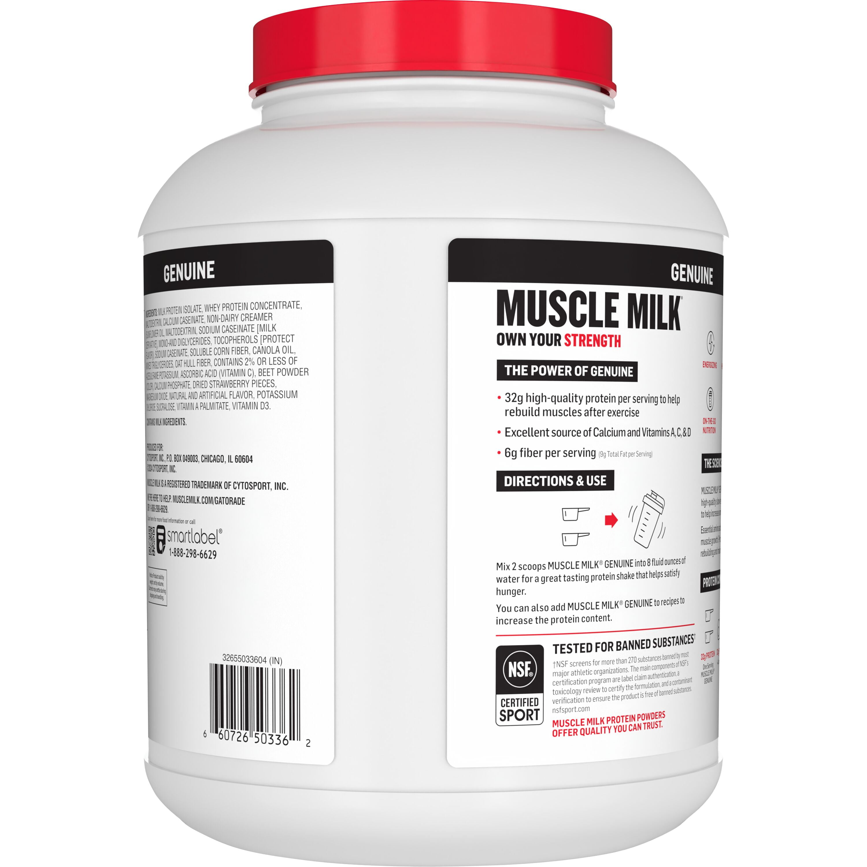 Muscle Milk Protein Powder, Strawberries 'n Creme, 4.94 Pound Canister