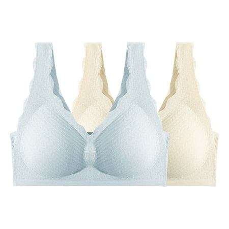 

UoCefik Cup Bra for Women Bra s for Older Women No Wire Seamless Minimizer Sports Bra Support Bra Backless Push Up 2 Pack Beige XL