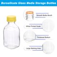 thumbnail image 3 of Uxcell 500ml Glass Square Reagent Media Storage Bottles with Yellow Cap, Clear, 3 of 7
