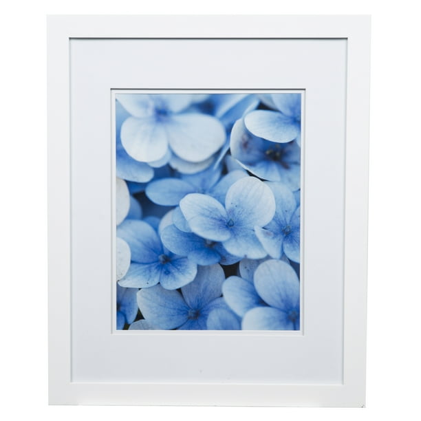 Gallery Solutions 16x20 Flat White Wall Frame with Double White Mat For
