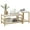 White#34, variant on Dining Tables HOMCOM Coffee Tables Set of 2, 2-Rier Rectangle and Round Coffee Table with Storage Shelves, Faux Marble Top and Steel Frame, Sofa Side Table for Living Room, White,Wooden Dining Table