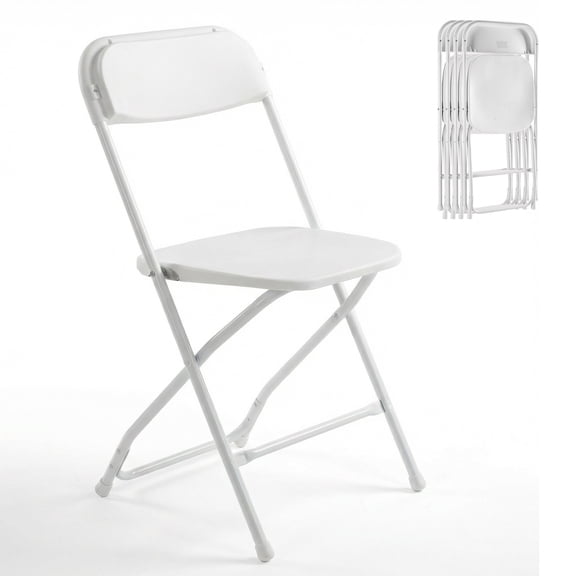 Alvantor Folding Chairs, 4/6/10-Pack White Indoor Outdoor Stackable Portable for Events, Offices, Weddings