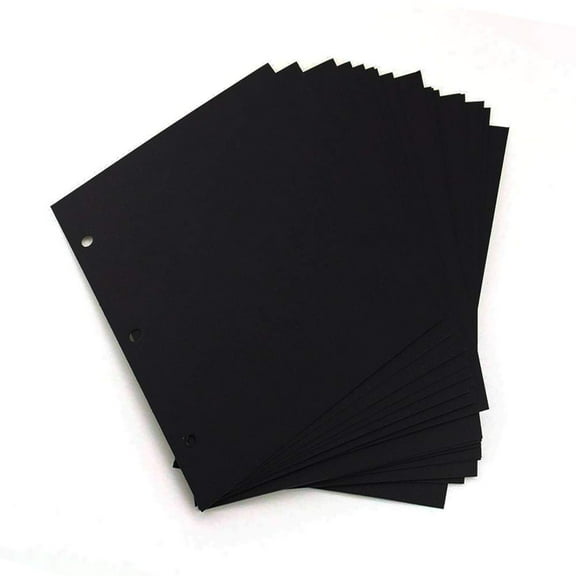 AIOR Scrapbooking Black Paper 26 x 18cm, Refill Pages for Scrapbook Album 28 x 21cm, Pack of 20