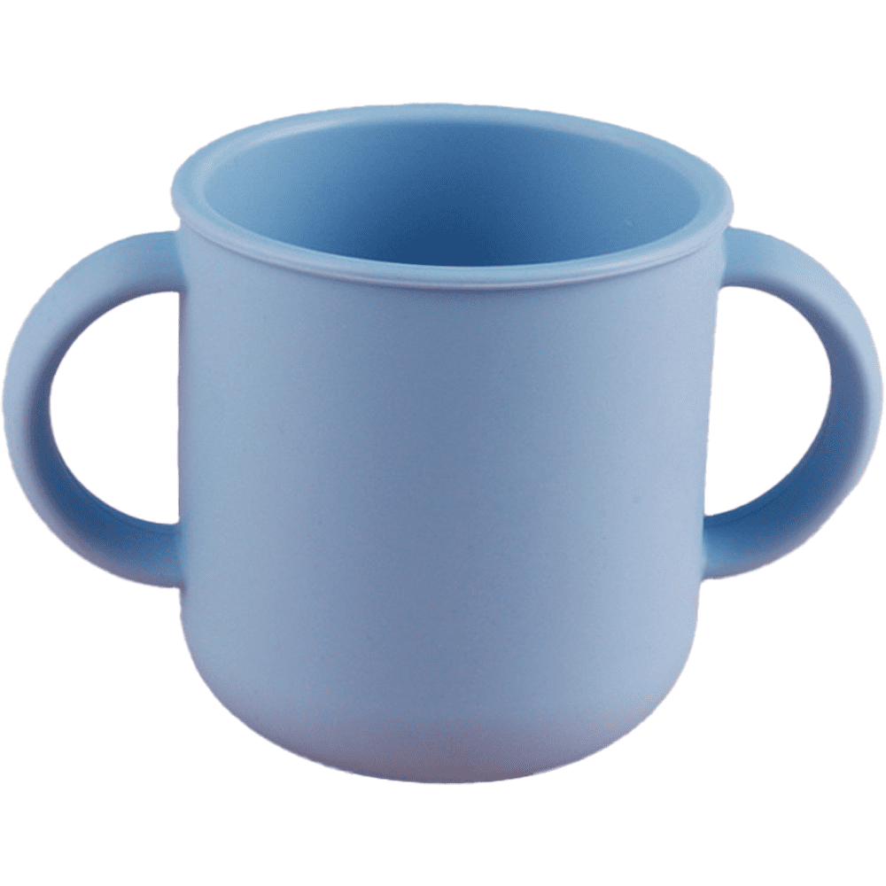 Natural Grip Silicone Training Cup – 2 Pack – Blue & Smoke