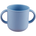 thumbnail image 1 of Taza de entrenamiento de silicona para bebés, taza de aprendizaje para niños pequeños con dos asas, taza abierta para bebés, a partir de 6 meses, 1 of 5