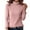 Pink #3, variant on Mock Neck Tops for Women Trendy Slim Fit Lettuce Trim Long Sleeve Shirts Warm Layering Thermal Undershirt Pink 2XL