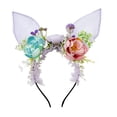 thumbnail image 3 of Diadema con orejas de conejo de Pascua, diadema para niños y adultos, accesorios de disfraz Púrpura, 3 of 8