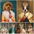 thumbnail image 3 of Cuadros de pared de retrato Vintage para sala de estar, póster nórdico, arte de pared, pintura en lienzo, decoración del hogar, gato, perro, Princesa, sin marco, 3 of 4