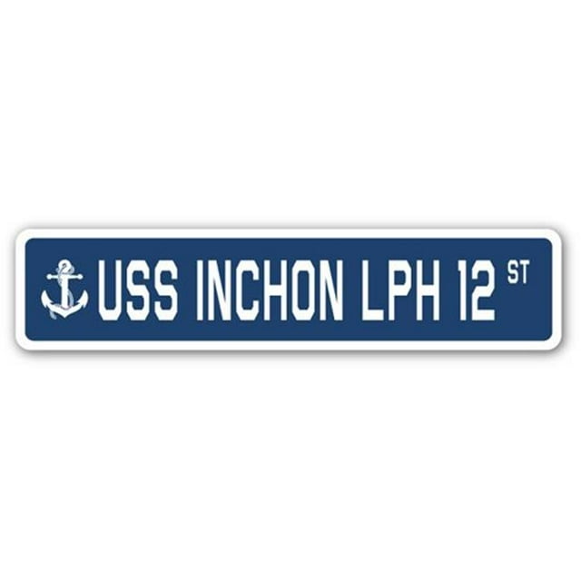 SignMission SSN-Inchon Lph 12 4 x 18 in. A-16 Street Sign - USS Inchon LPH 12