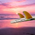 thumbnail image 2 of kowaku 2 Pieces Double Tab Wave Fins Board Fin System II Compatible Double Tab Fin Fiberglass Wave Fin for Surfers, Paddleboard Riders, Surfing, White Yellow, 2 of 10