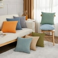 thumbnail image 5 of Cterwk 2 Pcs Linen Pillow Covers Soft Cushion Case with Zipper for Couch Bedding Patio Sofa, Green, 5 of 5