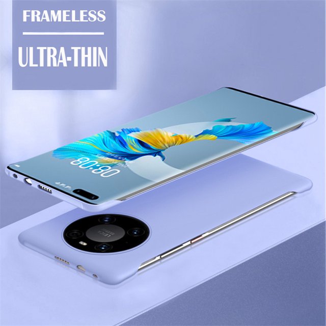 Solid Candy Color Frameless Hard PC Back Cover Case For Huawei Mate 60 50 40 30 Pro ShockProof Ultra Thin Cases Purple Mate 40 Pro
