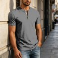 thumbnail image 3 of Henley Style for Mens T Shirt Casual Short Sleeve Summer Tee Lightweight Loose Fit Button Neck Pullover Top Daily T-Shirts, 3 of 6