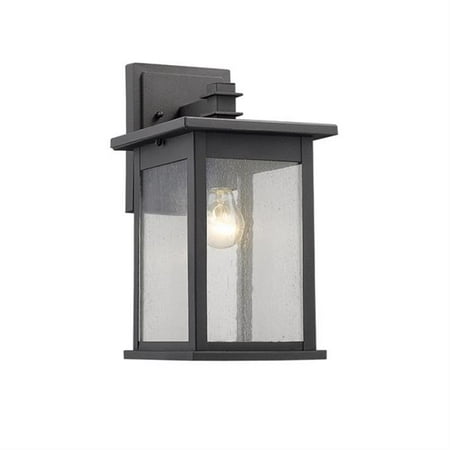 

14 in. Lighting Tristan Transitional 1 Light Black Outdoor Wall Sconce - Textured Black
