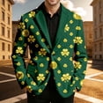 thumbnail image 2 of St. Patrick'S Day Saint Patrick'S Day Printed Corduroy Jacket For Men Casual Holiday Party Celebration Slim Fit Suit Coat, 2 of 4
