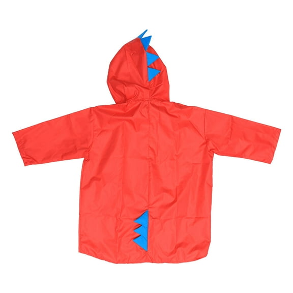 FRCOLOR Kids Rain Poncho with Hood Made of Polyester and PU Lightweight for Outdoor Activities Red Size S