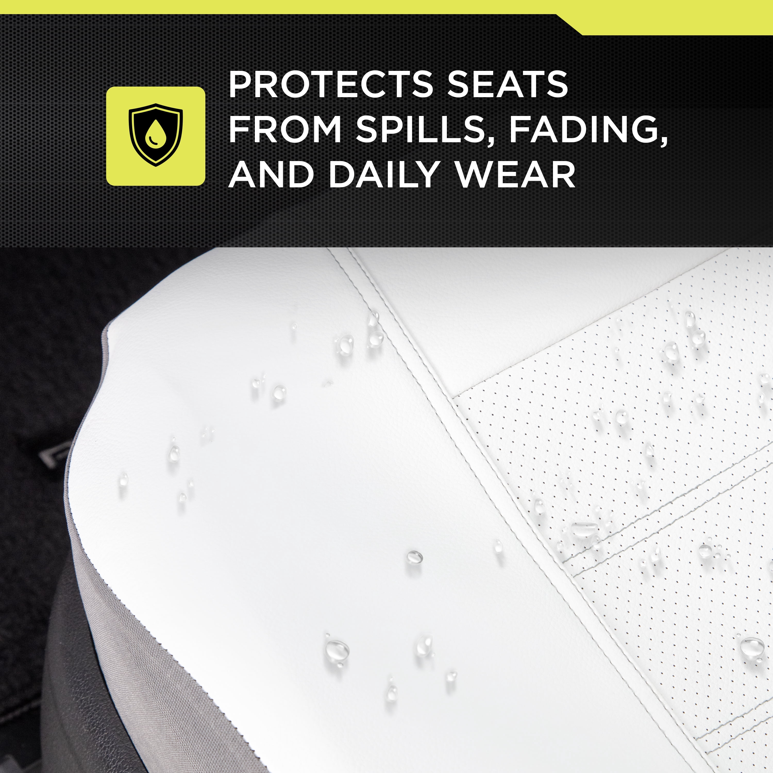 Auto Drive Faux Leather Seat Cover, 2-Piece, White