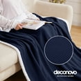 thumbnail image 3 of Deconovo Christmas Sherpa Plush Throw Blanket, Soft Warm Cozy Blanket for Couch Sofa Bed, Machine Washable Decorative Holiday Gift, 50"x60", Navy Blue, 3 of 8