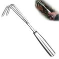 thumbnail image 2 of Dsscvnef Hand Cultivator Mini Rake Tiller Tool Stainless Steel Weeding Removal Puller Gardening Hand Tool for Soil Cultivation Loosening and Control, 2 of 6