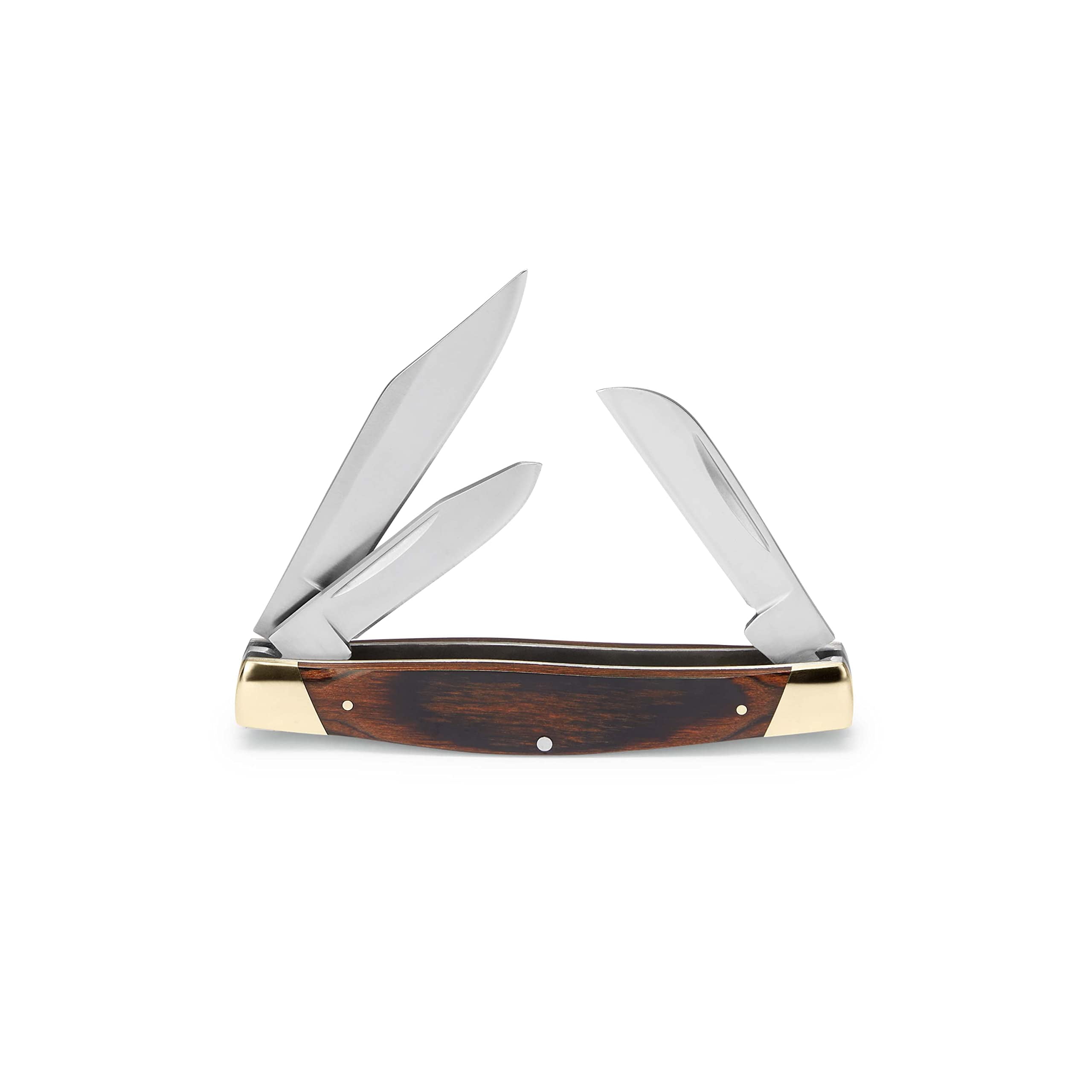 Buck Knives 371 Stockman Folding Pocket Knife, 3-Blade, Woodgrain Handle, 3.1 oz