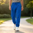 thumbnail image 3 of WULMLEO Men's Jogger Pants with Pockets Drawstring Tapered Athletic Sweatpants for Gym Running Casual Royal Blue M, 3 of 7