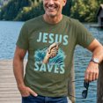 thumbnail image 4 of Jollimate Jesus Saves Shirt, Christian Faith Graphic Tee, Religious Gift for Men, 4 of 6