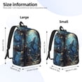 thumbnail image 2 of Bingfone Underwater Dolphin Print Canvas College Laptop Backpack, Large Capacity Lightweight College Bookbag Casual Daypack-Small, 2 of 5