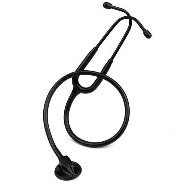 Estetoscopio médico profesional para cardiología, dispositivo de equipo médico para estudiantes de enfermería, estetoscopio cardíaco, Todo negro