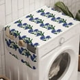 thumbnail image 1 of Floral Washing Machine Organizer, Vertically Aligned Strips of Romantic and Blooming Cornflower Bouquets, Anti-slip Fabric Top Cover for Washer and Dryer, Violet Blue Hunter Green, by Ambesonne, 1 of 1