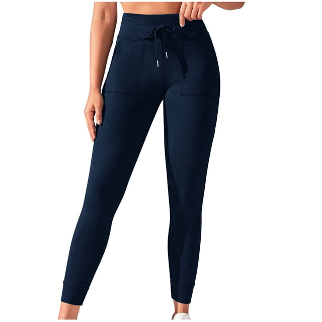 Birdeem Pants for Women Women Solid Color Drawstring Waist Up Exercise Yoga Pants with Side Pockets