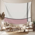thumbnail image 2 of Pink Geometric Large Tapestry for Bedroom Wall Hanging Tapestry,Modern Beige Color Block Black Lines Art Ceiling Backdrop Tapestries Poster Blanket Wall Decor for Teens Room Living Room 85" x 90", 2 of 8