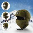 thumbnail image 1 of Gorro acolchado con protección para los oídos, máscara transpirable para exteriores, clima frío, verde militar, verde militar Gorro acolchado con protección para los oídos., 1 of 8