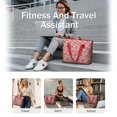 thumbnail image 5 of Tote Bag for Women - Red Christmas Patchwork Pattern Shoulder Bag - Large Utility Work Duffle Bag with Zipper Handbag for Travel, Work, Sprots, 5 of 5