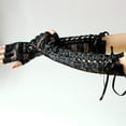 thumbnail image 6 of 15.3" Women's Sexy Elbow Length Fingerless Lace Up Arm Tie Long Lace Gloves, 6 of 7