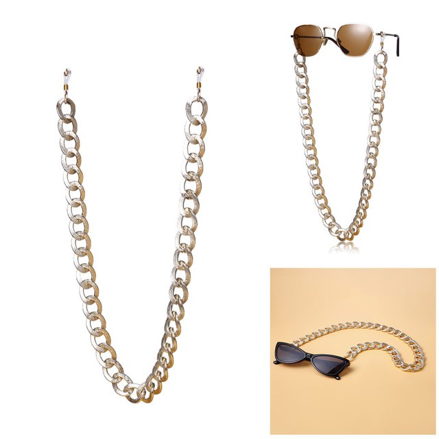 Fiudx Liquidación De Ofertas Flash Temperamento Gafas Cadena Retro Metal Colgante Perlas Cadenas Hombres/Mujeres