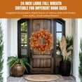 thumbnail image 2 of 24 inch Fall Wreath Pumpkin Wreath for Front Door with Maple Leaves Harvest Wreath for Door Window Porch Thanksgiving Halloween Decor, 2 of 5